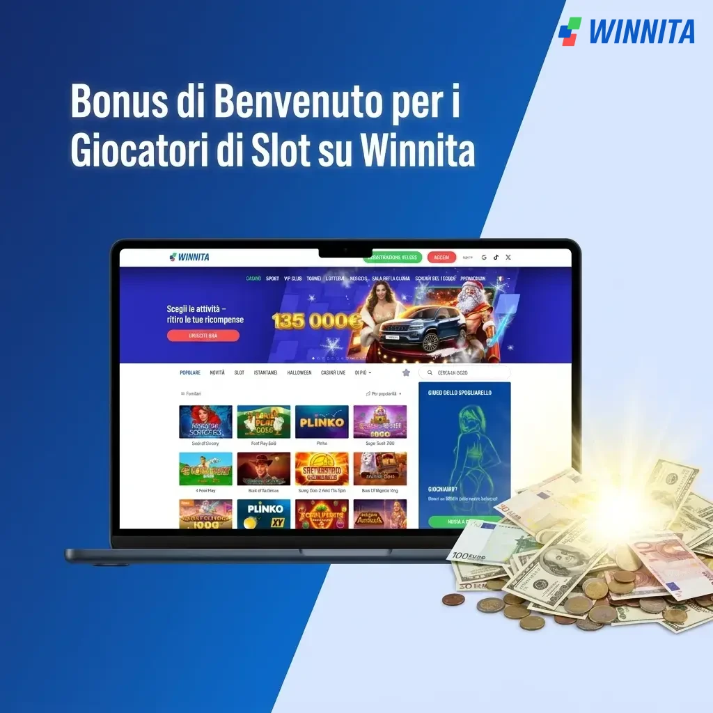 Bonus di benvenuto Winnita: fino a 1.500 EUR e 300 giri gratuiti per i nuovi giocatori di slot