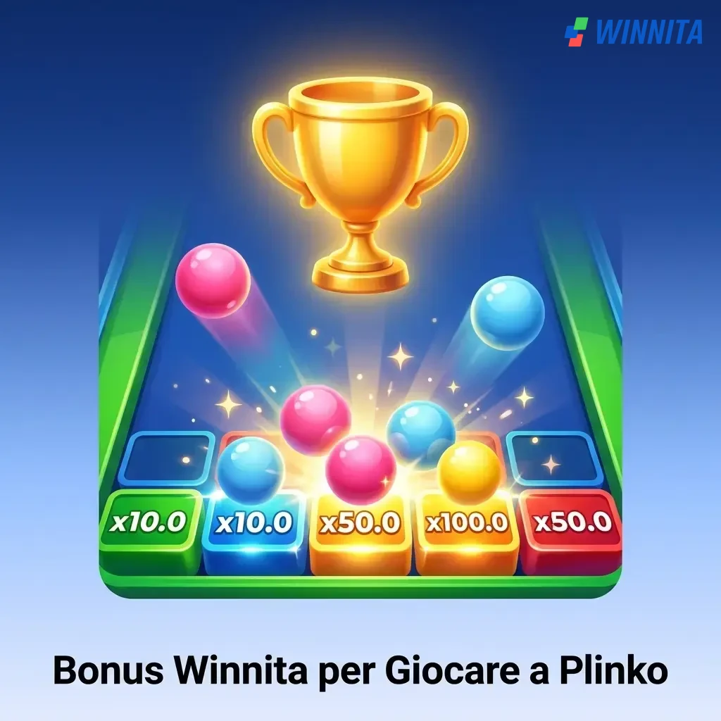 Bonus di benvenuto Winnita fino a €1.500 e 300 giri gratuiti per giocare a Plinko