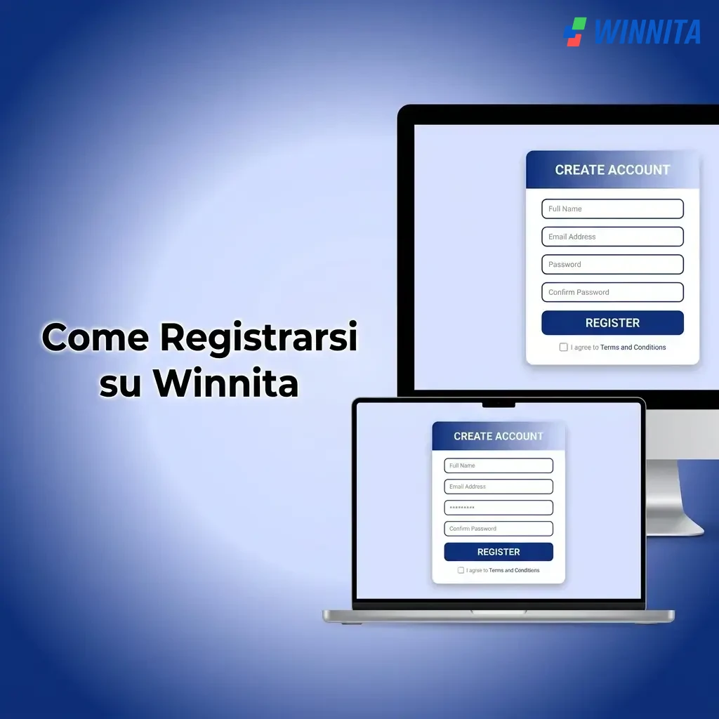 Guida alla registrazione su Winnita: modulo, dati personali, password e conferma email per accedere al casinò