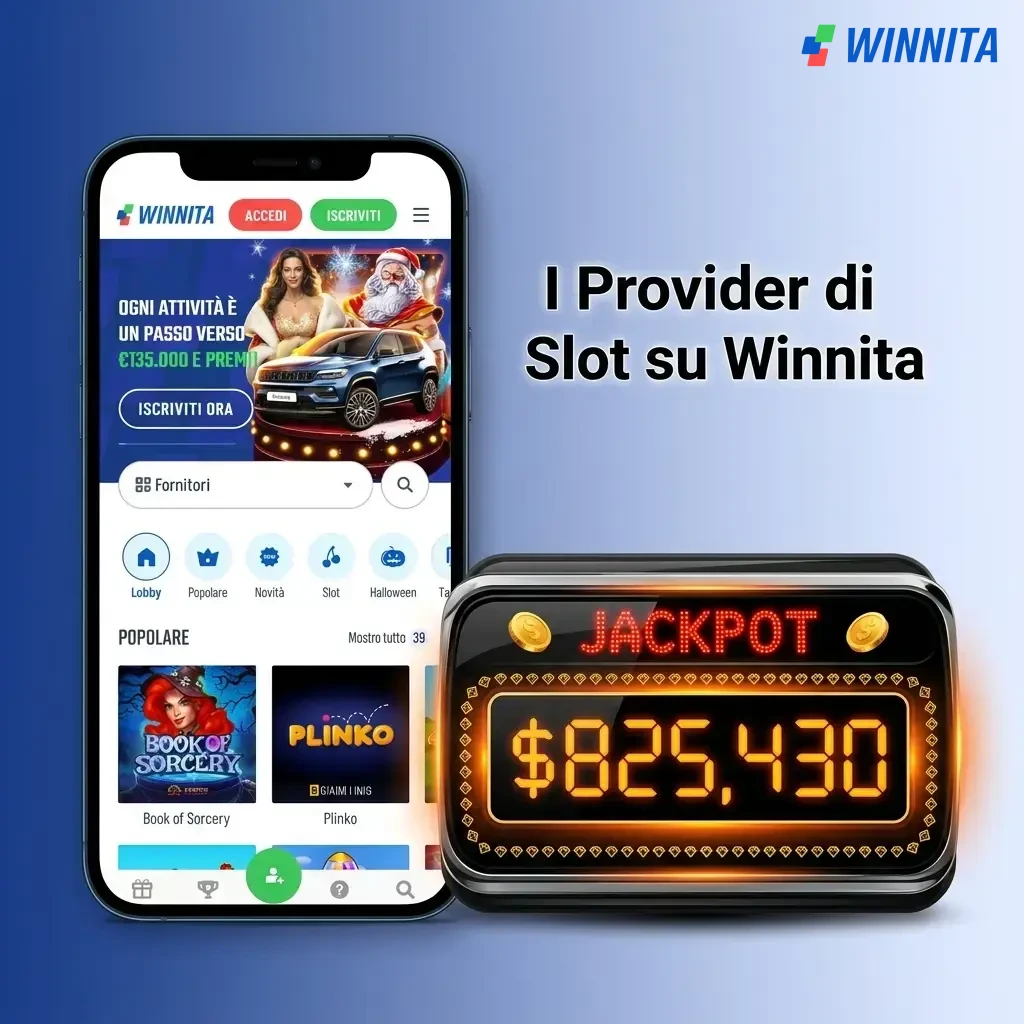 Logo dei principali provider di slot su Winnita: Pragmatic Play, NetEnt, Microgaming e altri partner certificati.