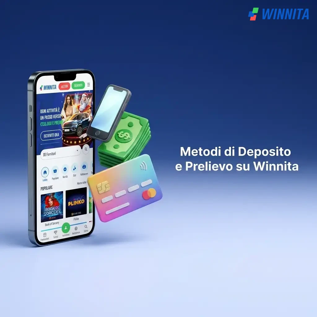 Metodi di deposito e prelievo su Winnita: CartaSi, Satispay, Apple Pay, Mastercard, VISA, Postepay, Nexi