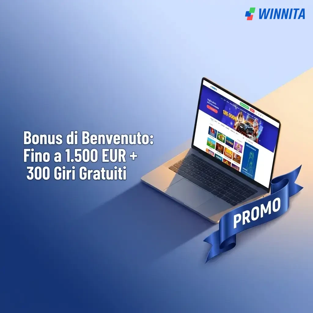 Bonus di benvenuto Winnita: fino a 1.500 EUR e 300 giri gratuiti su depositi casinò e scommesse