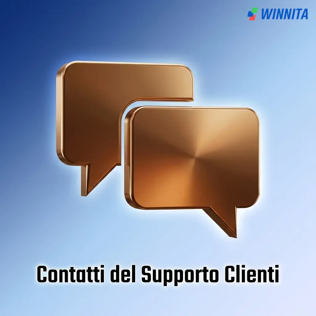 Supporto clienti Winnita: live chat, email e modulo di contatto per assistenza su pagamenti e transazioni